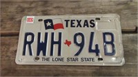 Texas "RWH94B" License Plate