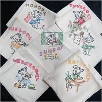 Embroidered Day's of the Week Puppy Towels