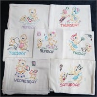 Embroidered Days of the Week Duck Towels