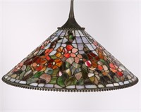 Tiffany-Style Large Cone Hanging Swag Lamp