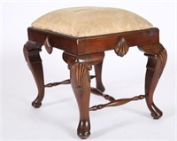 Chippendale-style Upholstered Ottoman