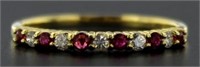 18kt Gold Natural Ruby & Diamond Anniversary Ring