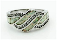 Enameled Opal Designer Ring