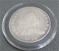 Rare 1799 Bust Silver Dollar, 13 Star Reverse