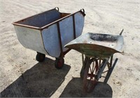 Wheelbarrow & Feed Cart, Approx 44"x24"x33"