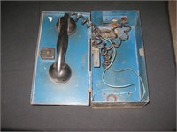 OLD TELEPHONE IN A  METAL BOX