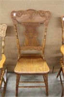 Refinished pressed back chair