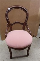 Upholstered balloon back chair