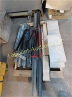 steel  angle iron, other, cement blocks