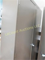 metal storage cabinet, 4 shelves, 3'w x 6'h,x 18"