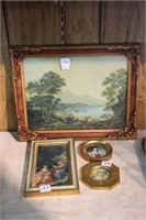 4 small framed pieces