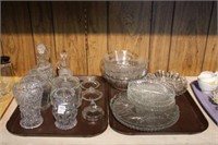 2 trays of glass serving dishes