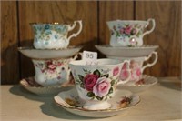 5 Royal Albert cups and saucers