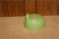 Green glass juicer bowl.  7"