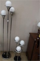 3 piece chrome floor lamp set.  60", 28"