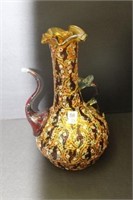 Art glass pitcher.  15"