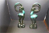2 Blue Mountain pottery statues.  18"