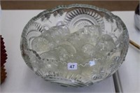 Punch bowl (15") and 18 cups