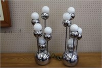 2 chrome table lamps.  24"