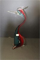 Art glass bird ornament.  17"