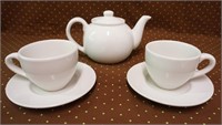 Cook's Club White Teapot Krups Cups & Saucers