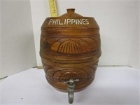Wooden lemonade dispenser; Made in the Phillipines