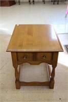 Vilas end table with drawer.  20" x 26" x 23"