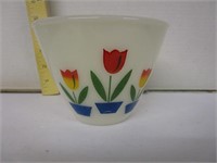 Fire King bowl; tulip pattern