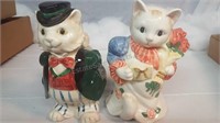 Fitz & Floyd Ceramic Holiday Cat Figurines