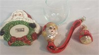 Glass Christmas Ornaments and Candleholders