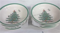 Set Of 8 Spode Christmas Tree Cereal Bowls New In