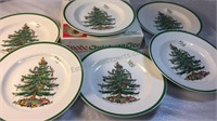 Spode Christmas tree set of 6 10” dinner plates