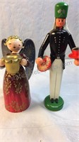 Wooden candle holder figurines 6”, 9”