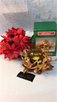 10x9” Poinsettia table decoration and 7 x 7”