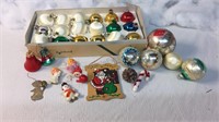 30 vintage Christmas tree bulbs and ornaments