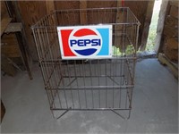 Vintage Collapsible Pepsi Steel Recycle Bin