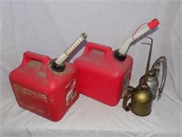 2 Gas Cans & 2 Oil Cans