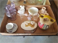 flat w/ pottery, purple glass