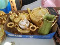 22k gold trimmed pottery