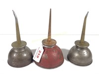 Lot of Three Singer Oil Cans