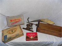 Cheese Boxes, Sprinkler, Fish Horn, Cigar Boxes