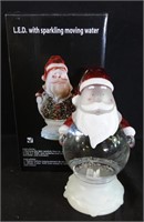 Santa ornament with LED light and sparkling