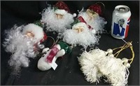 Variety of Christmas Santa, Angel ornaments  etc