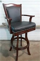 Leather swivel bar stool
