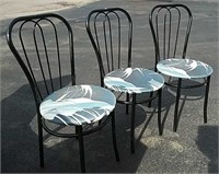 3 metal dining chairs
