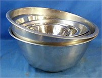 9pc assorted sized stainless steel mixing bowls
