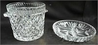 Crystal ice bucket and Pinwheel crystal relish