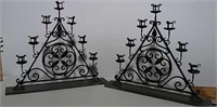 2 Wrought iron candle holders