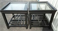 2 Glass top end tables 24x24x25"h