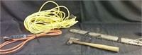 Extension cords, chainsaw blade with chain &